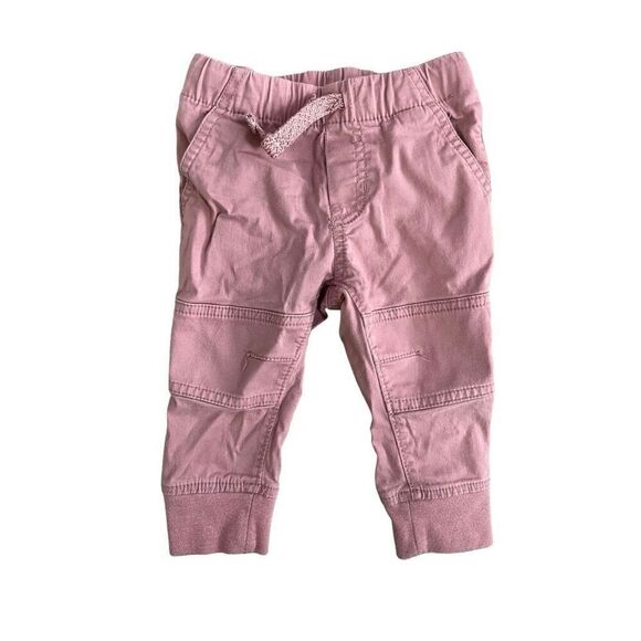 Cat & Jack Baby Drawstring Reinforced Knee Utility Jogger Pants Size 12M Pink - Picture 1 of 4
